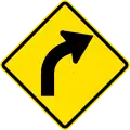 PG-1a Gentle curve to the right