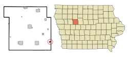 Location of Farnhamville, Iowa