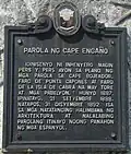 The NHCP historical marker at the base of the lighthouse