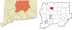Windsor Locks' location within the Capitol Planning Region and the state of Connecticut