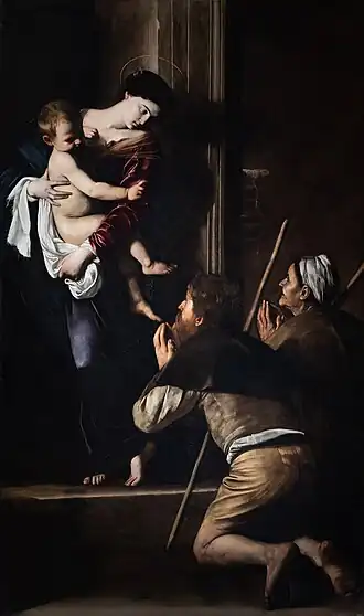 Painting Madonna of Loreto (1606) by Caravaggio