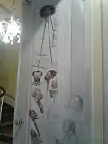 Caricatures in the lobby of Villa Garnier, Bordighera