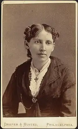 close up portrait carte de visite of Brooks who is a young woman with dark hair