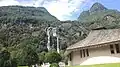 Waterfall called Cascade Acquafraggia. From 2015-07. With surrounding