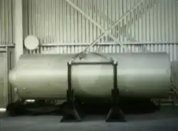 The SHRIMP shortly before installation in its shot cab