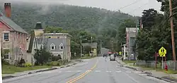 Downtown on a foggy day
