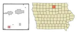 Location of Thornton, Iowa