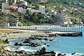 The Ceuta border fence as it enters the sea