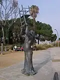 Monument to Charlie Rivel in the Joan Brossa gardens. Barcelona, Spain.