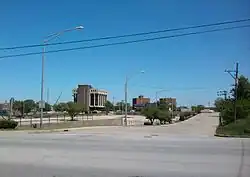 Looking east across Chicago Road