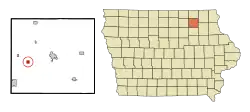 Location of Ionia, Iowa