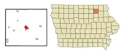 Location of New Hampton, Iowa