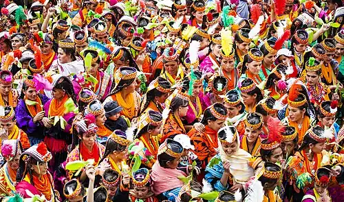 The animistic Kalash people at Chilam Joshi festival in Chitral, whose religion resembles ancient Hinduism[25]