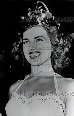 The Christiane Martell Crown , as worn by Miss Universe 1953, Christiane Martel