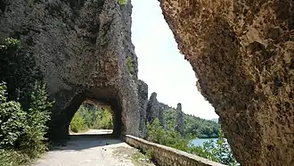 One of the tunnels