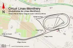 Autodrome de Linas-Montlhéry - Circuit 3 - 6.283&nbsp;km (3.904&nbsp;mi)