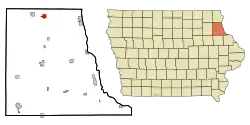 Location of Monona, Iowa