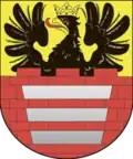 The coat of arms of Mir, Belarus.