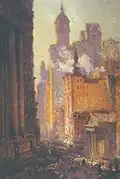 Broadway from the Post Office (Wall Street), c. 1909