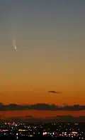Over Perth, Western Australia at 9&nbsp;p.m. on 17 January