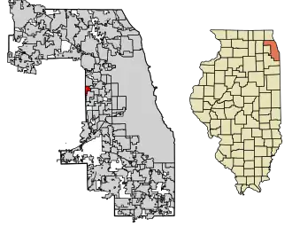 Location of Berkeley in Cook County, Illinois.