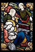 Stained glass: Angel ordering the Holy Family to escape, 1902-1906, National Museum in Kraków