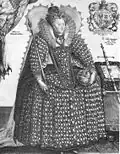 Engraving c. 1592–95 by Crispijn de Passe from the drawing by Oliver, with later inscription