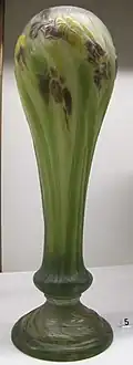 Daum crystal vase with iris flowers (c. 1900)