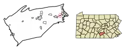 Location of Shiremanstown in Cumberland County, Pennsylvania