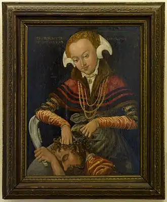 Dalila coupant les cheveux de Samson, Anne de Beaujeu Museum MNR 362