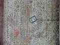 Painted decoration on the ceiling of the wooden gallery