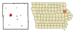 Location of Manchester, Iowa