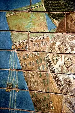 Detail. Royal guard carrying a quiver, member of the so-called Immortals (the 1000 special royal guards). From Susa, Iran. 521-500 BCE. British Museum