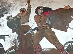 Female Partisan in Battle, National History Museum, Tirana, Albania