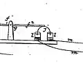 Fig. 6b. A detail of the drawing for the patent granted to Bell includes multiple liquid transmitters, which are labeled "Z".[2]
