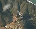Aerial view of construction of the Tom Lantos Tunnels
