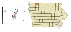 Location of Wahpeton, Iowa