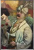 "Self Portrait in a Turban", oil painting, ca. 1925