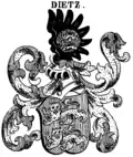 Later hereditary arms as illustrated in Siebmacher's Wappenbuch.