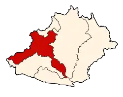 Location of Chanchamayo in the Chanchamayo province