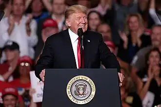A photo of Donald Trump taken by Skidmore in October 2018