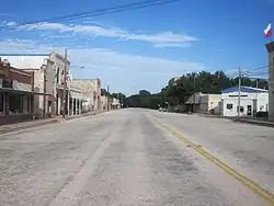 Downtown Menard on a nearly deserted summer Saturday evening