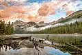 Hell Roaring Lake with Finger of Fate centered on skyline