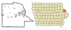 Location of Centralia, Iowa