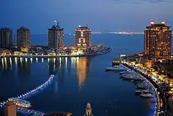 The Pearl Island at dusk