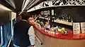 The bar counter in car 15