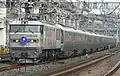 A Cassiopeia service in April 2012, hauled by JR East Class EF510-500 electric locomotive EF510-510