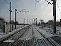 Looking South along the East Coast Main Line from Osterfen Lane crossing. Claypole Station was about 200m from here