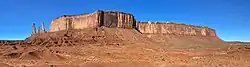 East aspect of Mitchell Mesa with Three Sisters to the left
