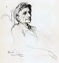 Edmund Blunden by Rex Whistler, pencil, 1929